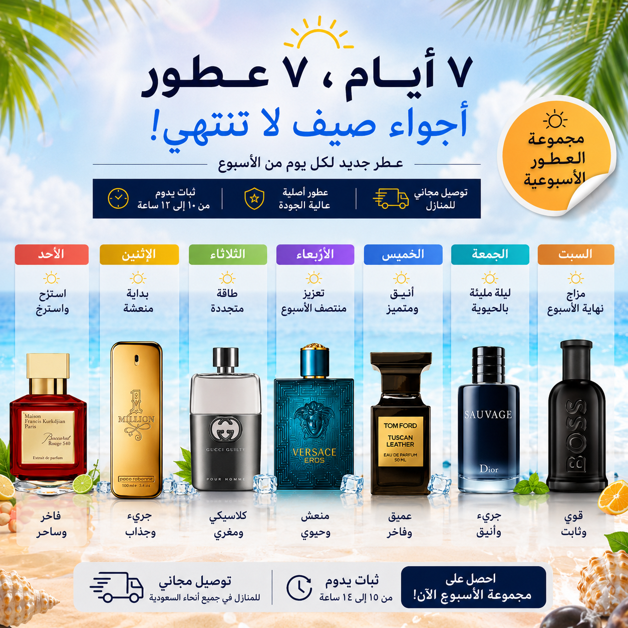 مجموعة من 7 عطور رجالية