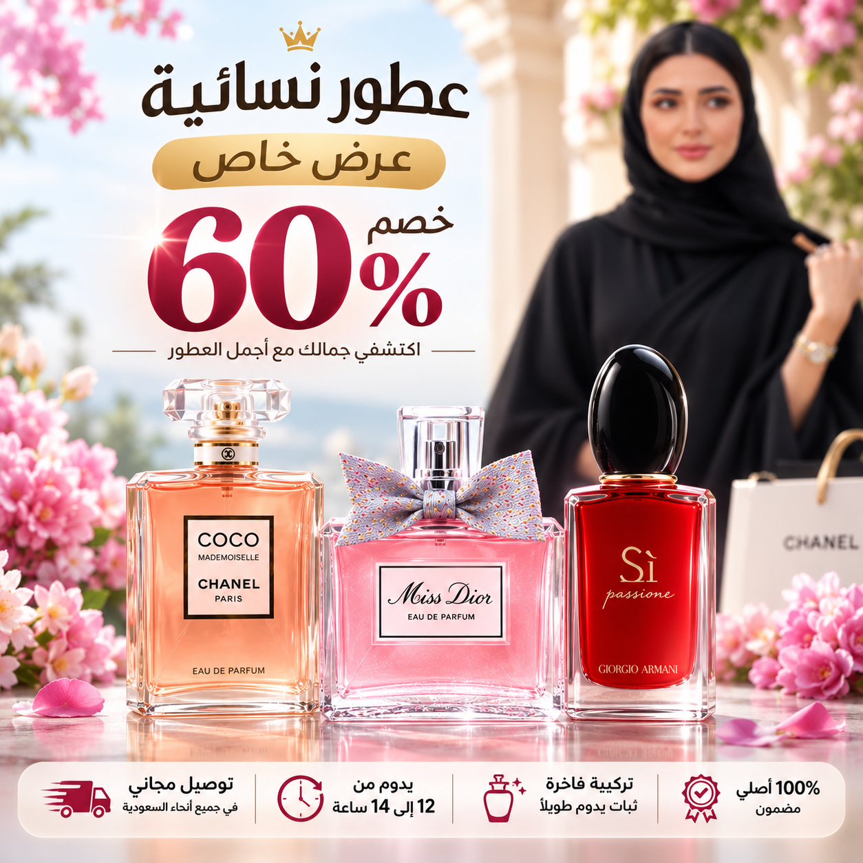 عبوة من 3 عطور نسائية